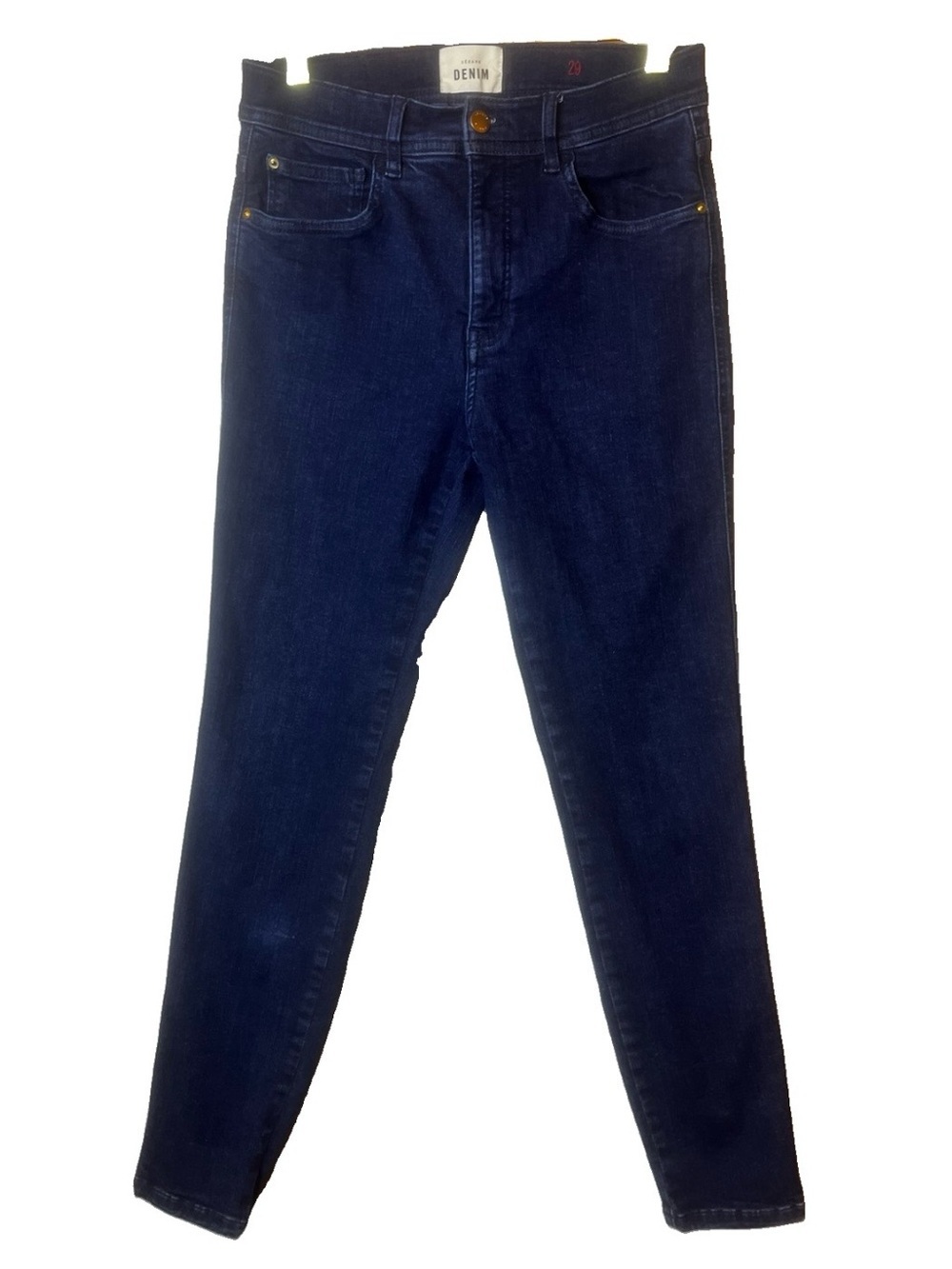 Sezane Denim High Waisted Stretchy Dark Wash Skinny Jeans Sz 29